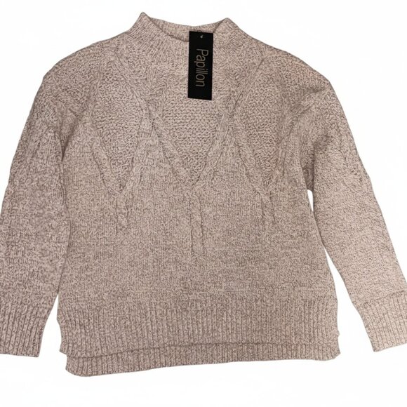 NWT Woman’s Papillon Blush Pink Cable Knit Sweater